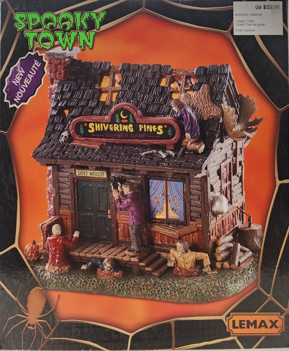 Lemax 2018 Spooky Town SHIVERING PINES #85309 Halloween CREEPY CABIN Lighted Box